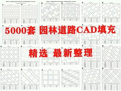 现代填充图案 园林道路 道路 景观道路 施工图