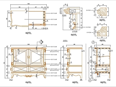 欧式柜子 欧式斗柜 施工图