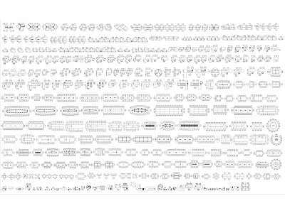 现代综合家具图库 办公家具 健身器材 施工图