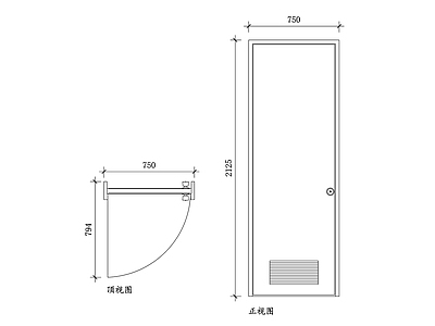 现代门 PVC浴室 浴室 PVC 防水浴室 PVC推拉 施工图