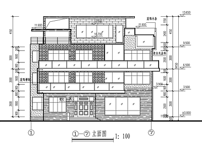 现代别墅建筑 独栋别墅 三层 豪华 施工图