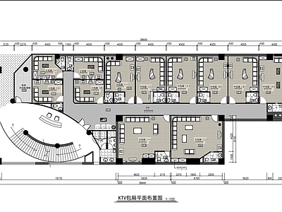 现代轻奢KTV 娱乐KTV 平面布局 施工图