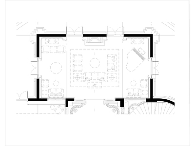 欧式客厅 立面图 施工图