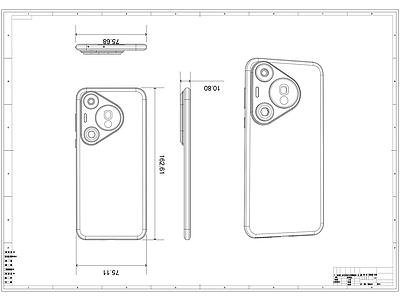 现代电器 家电 华为手机 施工图