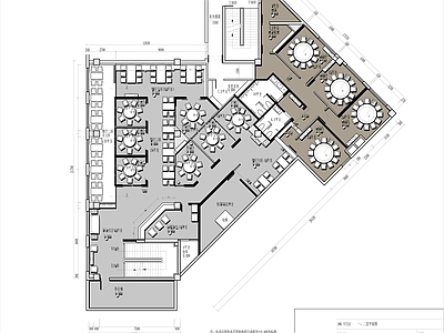 现代新中式中餐厅 600㎡ 特色菜馆 平面布局 施工图