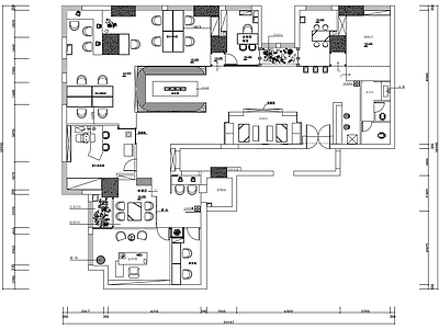 现代整体办公空间 350平米办公室 设计办公室平面图 办公室空间平面 施工图