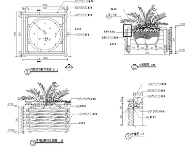 现代树池图库 箱池坛 施工图