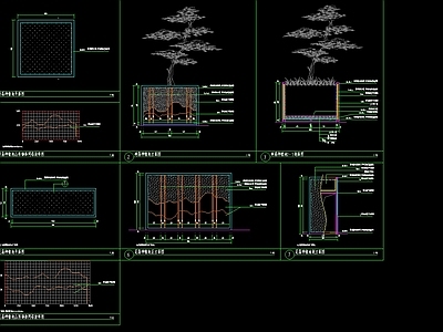 现代树池图库 箱池坛 施工图