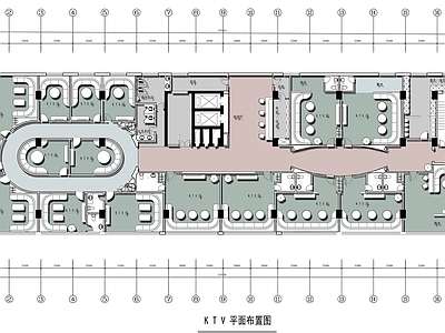 现代KTV 700㎡KTV KTV平面布置图 娱乐会所平面图 施工图