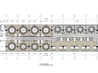 现代新中式中餐厅 400㎡ 特色菜馆 平面布局 施工图