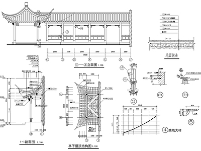 中式古建 园林古建全套建筑 施工图