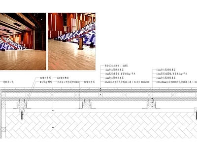 现代地面节点 舞台专用地板 施工图