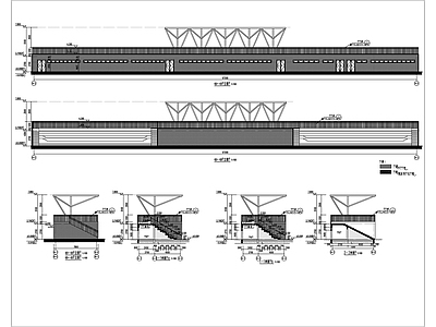 现代其他建筑 田径场看台建施图 施工图