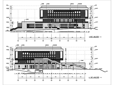 现代其他建筑 食堂及体育馆建施 施工图