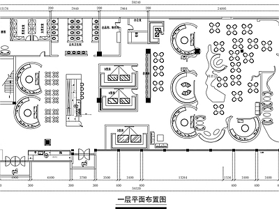 现代酒吧 1200平米酒吧 酒吧设计平面图 清吧 施工图