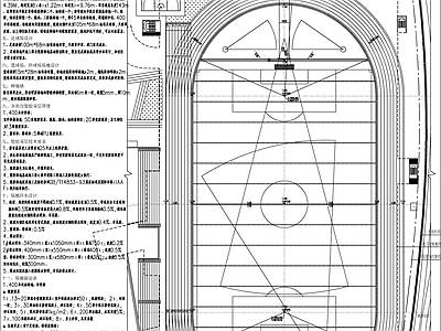 现代其他建筑 400米田径运动 施工图