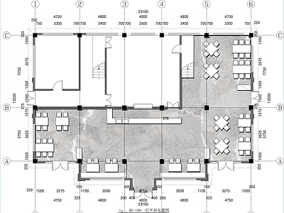 现代中餐厅 两层特色面馆 平面布局图 施工图