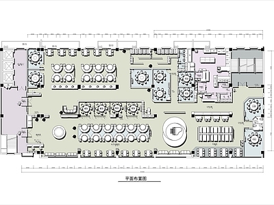 新中式中餐厅 1000平米餐厅 餐厅设计平面图 中餐厅设计平面图 包厢 施工图