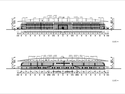 现代其他建筑 体育场看台建筑图 施工图