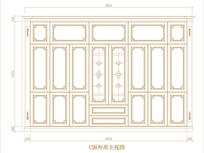 欧式柜子 图块 施工图