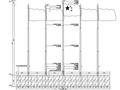 现代商业景观 升旗台详图 国旗台详图 格栅详图 施工图
