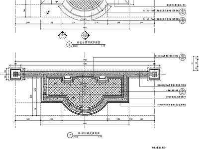 欧式其他节点详图 特色水景景墙 施工图