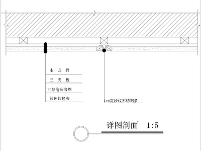 现代其他节点详图 软包与不锈钢压条 节点图 施工图