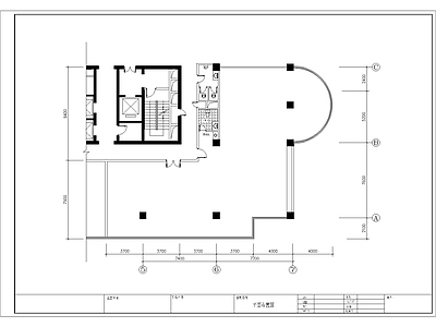 现代整体办公空间 某大厦办公楼平面 施工图