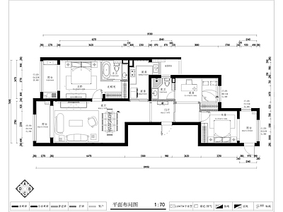 平层 大平层 小户型 四室两厅 施工图