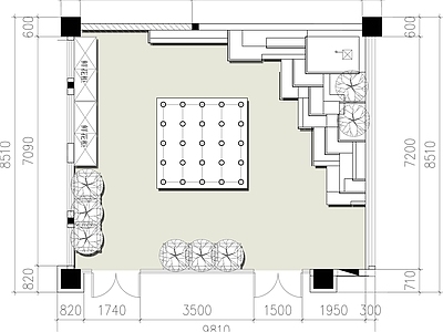 现代花店 店设计平面图 店展厅平面图 鲜售卖店平面 施工图