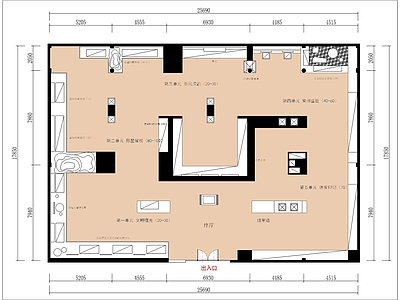 现代其他文化空间 历史文物展厅平面 施工图