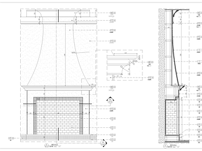 现代家具节点详图 壁炉节点 壁 施工图