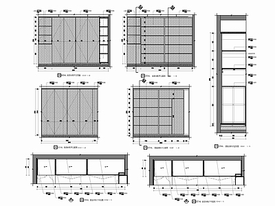 现代家具节点详图 木饰面储藏柜 柜体节点 储物柜 置物架 内部结构 施工图