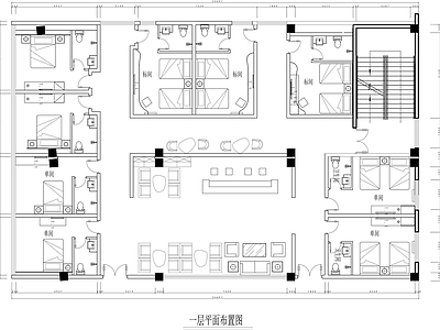 现代民宿 民宿设计平面图 民宿平面图 室内民宿平面设计 施工图