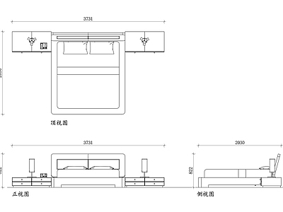 现代床 现代双人设计 现代双人结构 现代双人材质 现代双人尺寸 现代双人风格 施工图