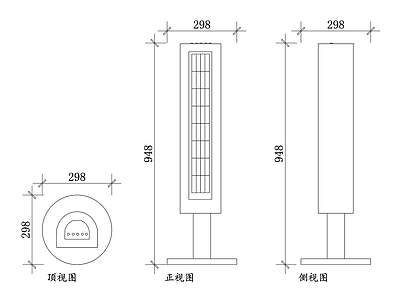 现代电器 落地空调扇设计 落地空调扇结构 落地空调扇材质 落地空调扇功能 落地空调扇使用 施工图