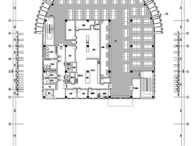 现代食堂 三层食堂 平面布局 施工图