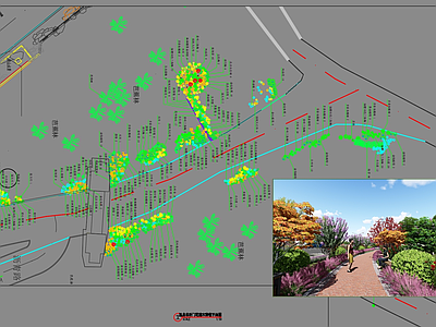 现代道路绿化 道路绿化 绿化平面图 绿化节点 绿化清单 苗木表 施工图