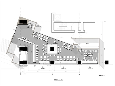 现代酒吧 300㎡ 设计感清吧 平面布局图 施工图