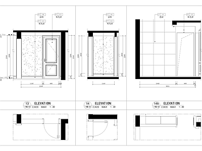 现代门节点 家装工装大样 折叠节点 铝合金节点 边框 施工图