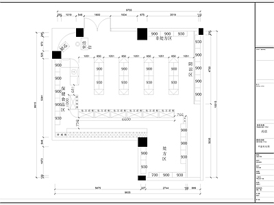 现代其他商业空间 药店平面布局图 药店 施工图