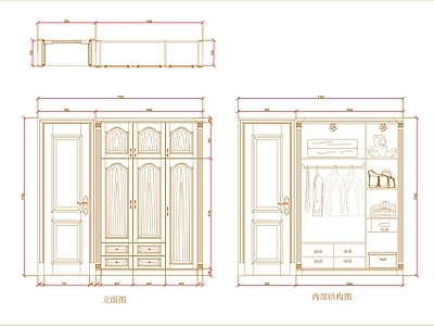 欧式柜子 图块 施工图