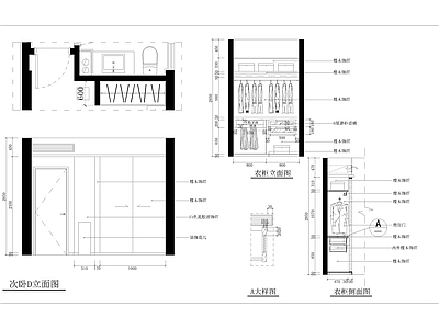 现代家具节点详图 酒柜书柜 柜体节点 抽屉节点 节点 施工图