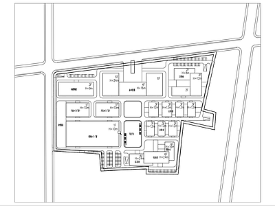 现代产业园建筑 产业园总平面图 施工图