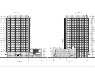 现代办公楼建筑 十八层综合楼建筑 施工图