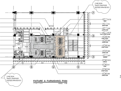 现代日式西餐厅 240㎡ 日料店 平面布局 施工图