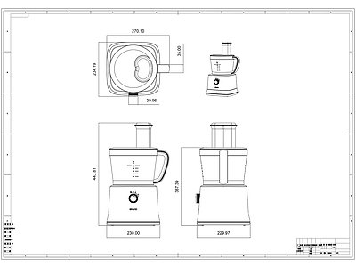 现代电器 家电 料理机 果汁机 施工图