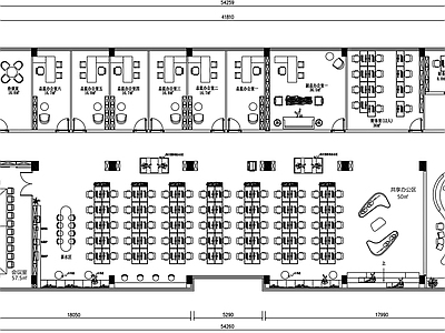 现代整体办公空间 1000平办公室 办公空间平面图 企业办公室规划图 办公空间布置图 施工图