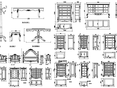 现代柜子 常用家具 家具立面图 家具 家具素材 施工图