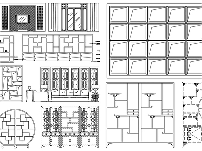 中式综合家具图库 常用中式家具 常用中式元素 中式元素 中式家具 中式素材 施工图